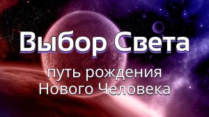 ВЫБОР СВЕТА : ПУТЬ РОЖДЕНИЯ НОВОГО ЧЕЛОВЕКА текст А.Н. Петрова