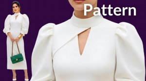 Моделирование платье с пышными рукавами. Простая выкройка платья с V-образным вырезом