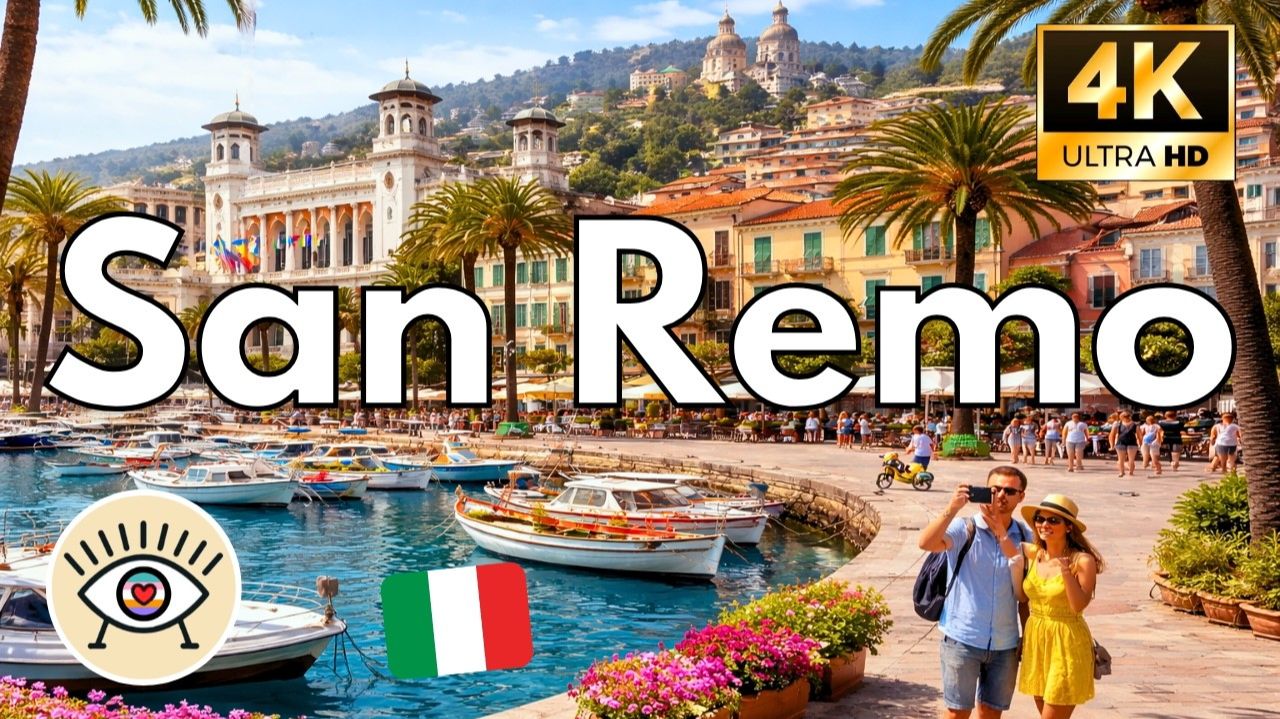 Italy, San Remo - Walking Tour Italian Riviera смотреть онлайн