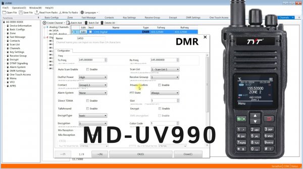 TYT MD-UV990. Программирование радиостанции