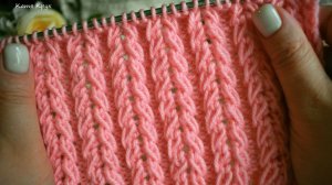 Объемный узор спицами "Пышные ёлочки" для шапочки или свитера