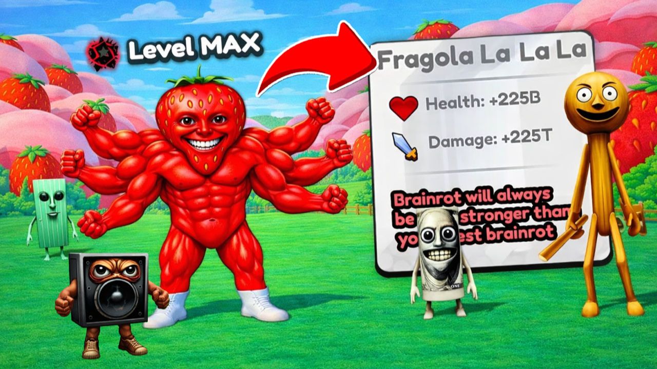 Fragola La La La, Aldarnan Perkantan, Boxo Malino и Man Man Man Sahur в 42 обнове Brainrot Evolution смотреть онлайн