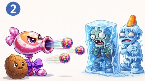 Продолжение растения против зомби. Мод для детей. Открыли конфетный горохострел