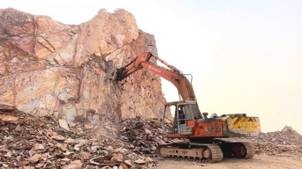 Massive Excavator Destroys Huge Mountain Rocks _ Heavy Equipment Extreme Operator Skills!