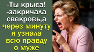 - Ты крыса! — закричала свекровь, а через минуту я узнала всю правду о муже