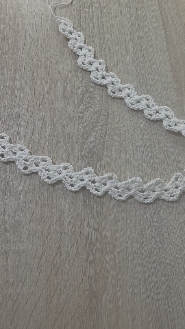 Тесьма крючком из остатков пряжи)