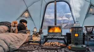 RYU Camp - Camping in Snow Mountain with My Dog