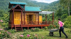 Молодая девушка строит своими руками фермерский дом в лесу за 260 дней. Бушкрафт