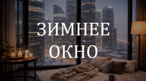 Звук ветра | Уютное зимнее окно | Видео для сна и релакса | Вид на город