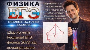 Шар на нити. Реальный ЕГЭ физика 2023 год основная волна