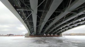 Троицкий мост. Вид с замерзшей Невы.