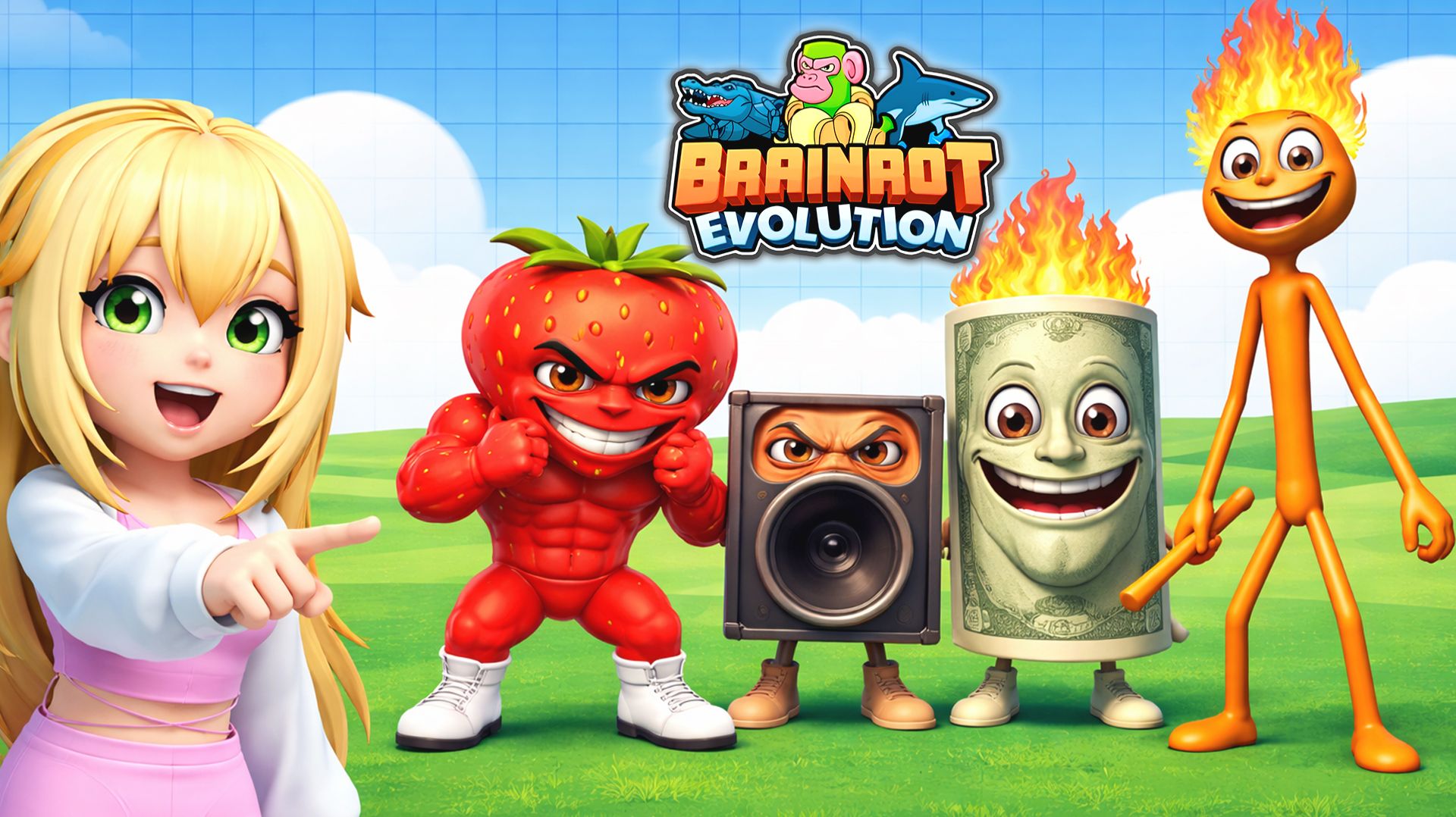 Ман Ман Ман Сахур и НОВЫЕ Брейнроты в Brainrot Evolution Roblox | БлокиТоки смотреть онлайн