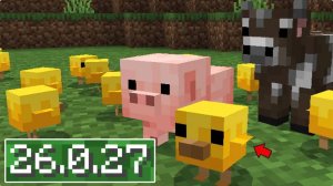 ВЫШЕЛ НОВЫЙ МАЙНКРАФТ БЕДРОК 26.0.27  ЦЫПЛЯТА, СВИНЯТА, КРОЛЯТА