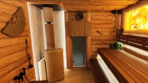 Русская баня из липы с лыком с ониксом