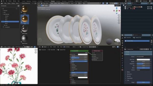 Stylized Kitchen Course in Blender p150 SK_S3_C44 Ceramic Plates