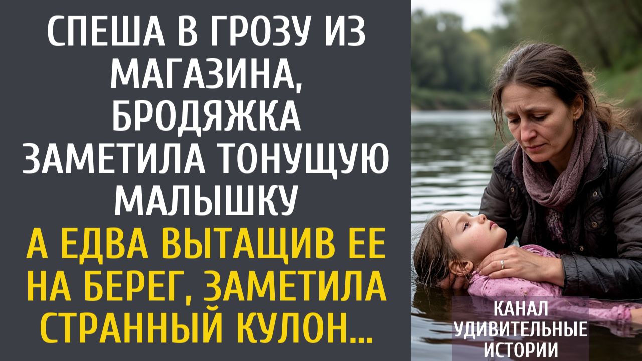 Истории из жизни: Спеша в грозу из магазина, бродяжка заметила тонущую малышку… А вытащив на берег… смотреть онлайн