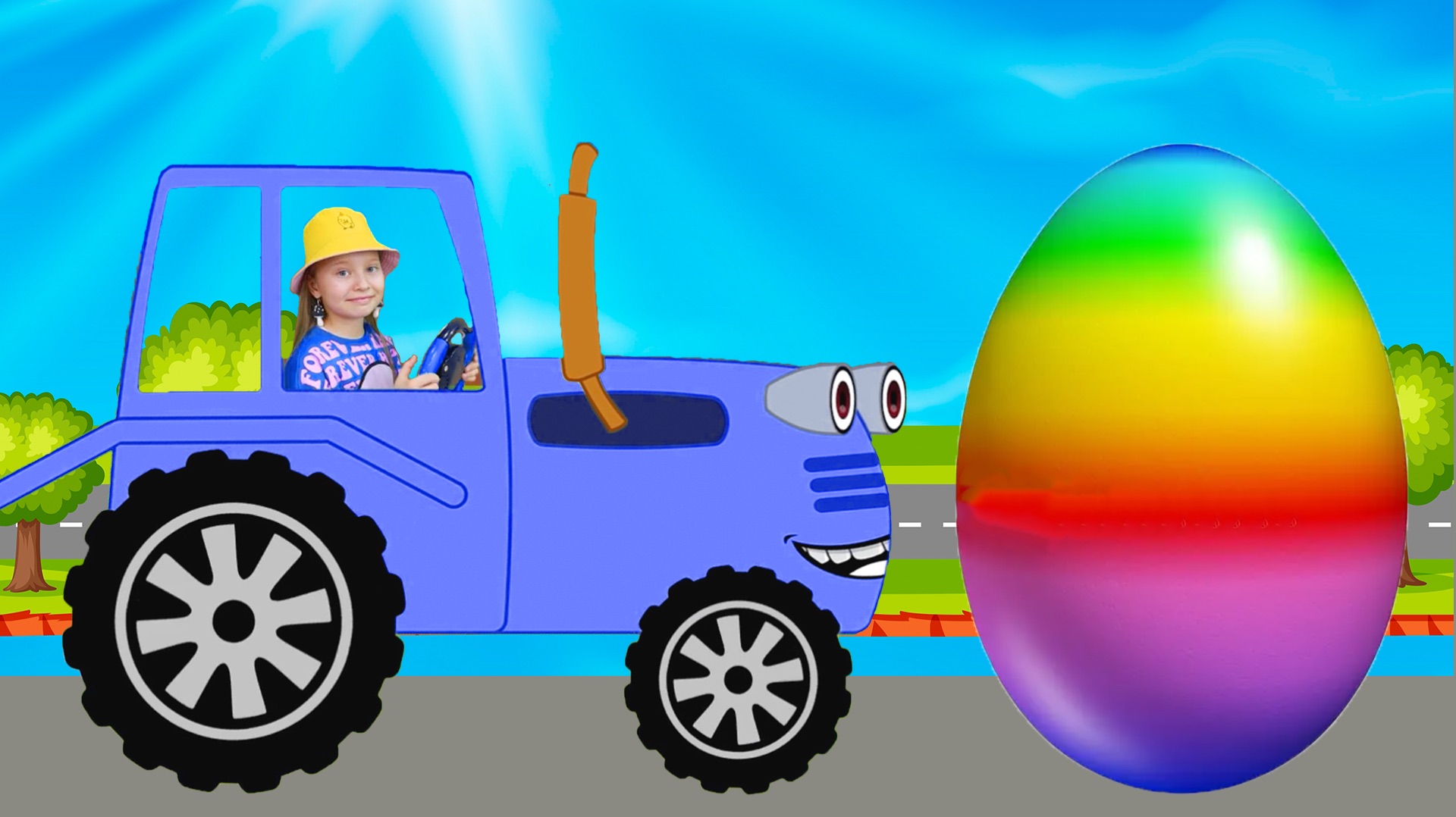 Синий трактор - песенка про цветные яйца и другие детские песенки смотреть онлайн