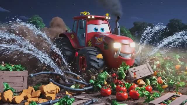 Приключение Молнии Маквин против монстра маквин трактор синий красный детский залипательное песни