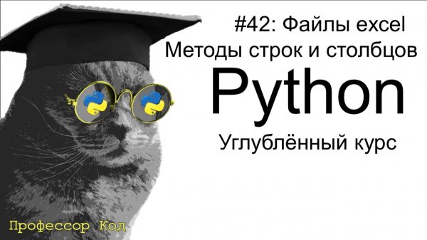 Файлы excel. Методы строк и столбцов | Python: углубленный курс| Профессор код