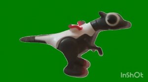 игрушечный динозавр бежит футаж (он будет догонять)