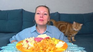 Мукбанг остатки сладки, доедаю все , что осталось в холодильнике. Еда вкуснота.