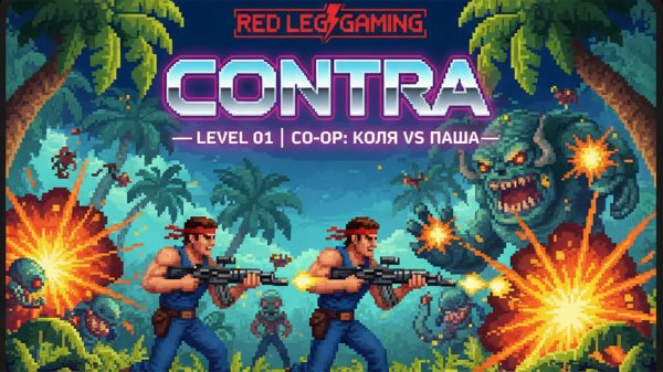 Contra — Первый уровень | Кооператив Коля и Паша | PS5