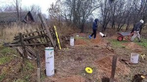 Заливаем фундамент для хозблока.