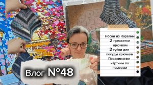 Влог №48 Носки из пряжи Карелия/прихватки и губки для посуды крючком/продвигаю картину по номерам