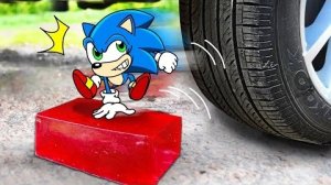 Беги! Sonic Run! Экспериментальная машина против гигантского желе | Хрустящие и мягкие игрушки