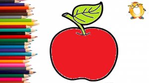 Мультик - раскраска для детей ЯБЛОКО. Учимся как рисовать ФРУКТЫ // ОБУЧАШКА ТВ