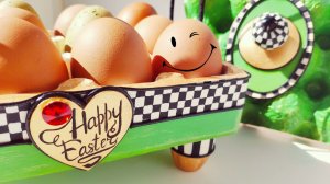 Корзинка для яиц из картона и лотков. Поделки к Пасхе. Декор в стиле МакКензи-Чайлдс