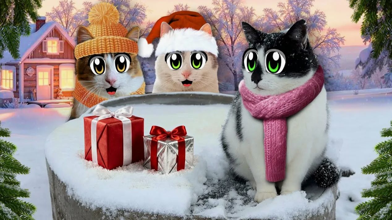 Мы Провели 24 часа с КОТАМИ Зимой смотреть онлайн