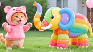 Мама–Кошка Воплощает Мечту Котенка о Зоопарке в Реальность - Это Трогательное Приключение! 🐱🎈🐘❤️