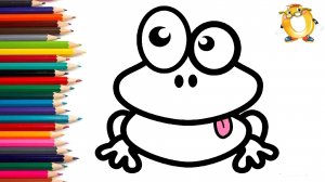 Мультик - раскраска для детей ЛЯГУШКА. Учимся вместе как рисовать ЛЯГУШКУ // ОБУЧАШКА ТВ