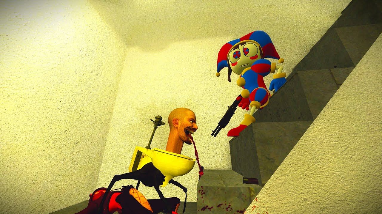 ИСПОРЧЕННЫЙ! ТУАЛЕТ SKIBIDI ПРОТИВ POMNI, ASMR и хождение вокруг да около в Garry's Mod.