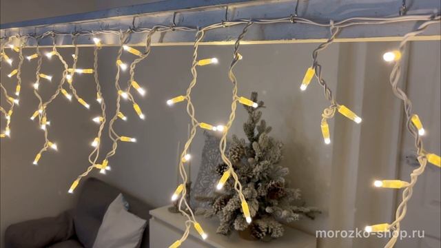 Светодиодная бахрома Laitcom Legoled 3.1*0.5 м, 120 теплых белых LED ламп, белый КАУЧУК, LL120-8-2WW