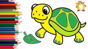 Мультик - раскраска для детей ЧЕРЕПАХА. Учимся как рисовать ЧЕРЕПАХУ вместе с детьми // ОБУЧАШКА ТВ