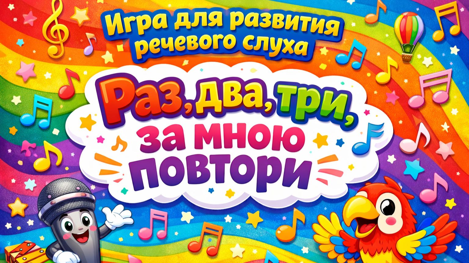 Развиваем речевой слух у детей Мультфильм-игра Повтори за мной