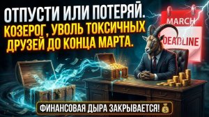 ♑️ КОЗЕРОГ ♑️ ОТПУСТИ ИЛИ ПОТЕРЯЙ. Ты должен уволить своих токсичных друзей до конца Марта.