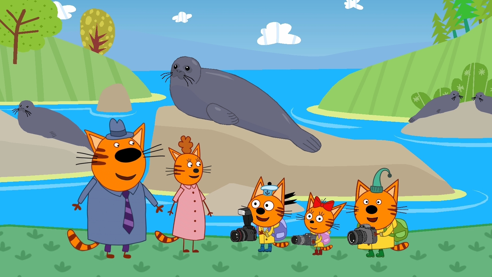 Три кота.Три кота больше путише. Часть 5. Игры для детей. мультик три кота.