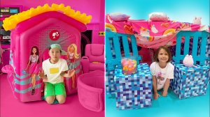 ℹ️ СТРОИМ игровой ДОМ по ЦВЕТАМ! - КАТЯ И МАКС