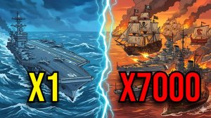 1 АТОМНЫЙ АВИАНОСЕЦ против ВСЕХ ФЛОТОВ ИСТОРИИ (Пираты, Бисмарк, Ямато)