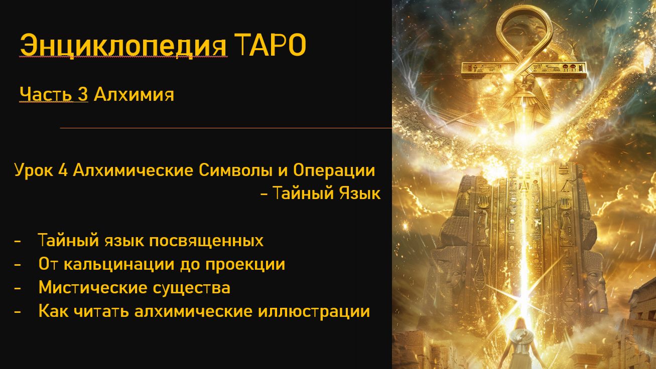 Наука Таро. Часть 3. Алхимия. Урок 4 Алхимические Символы и Операции - Тайный Язык