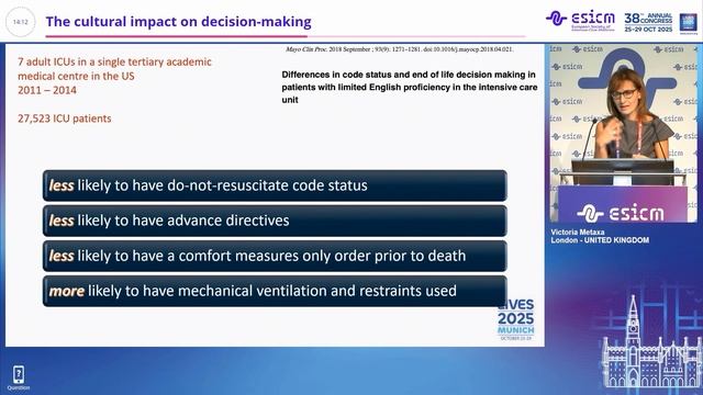 Dying in the ICU The cultural impact on decision-making Victoria Metaxa смотреть онлайн