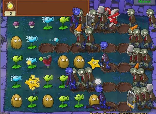 Толпа зомби побеждает растения. смотреть онлайн