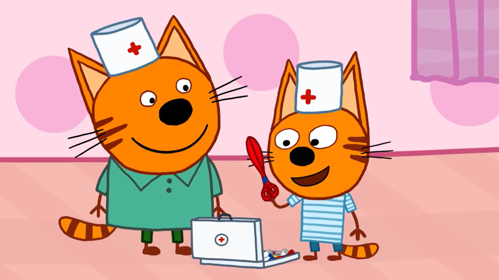 Три Кота Мультфильм | Играем в Докторов | Три Кота Мультик Смотреть | Развивающая Игра смотреть онлайн