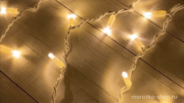 Светодиодная бахрома Legoled 3.2*0.9 м, 168 экстра теплых белых LED ламп, белый КАУЧУК, LL168-8-2EWW