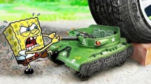 боже!! Игрушечный автомобиль-экспериментатор против военного танка | Хрустящие и мягкие игрушки