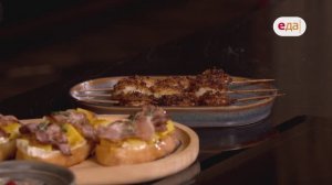 Брускетты с тыквой, ризотто с шоколадом и шашлычки из креветок | Антипасти /35