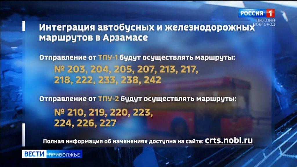 В Арзамасе улучшили схему пересадок с поездов на автобусы смотреть онлайн